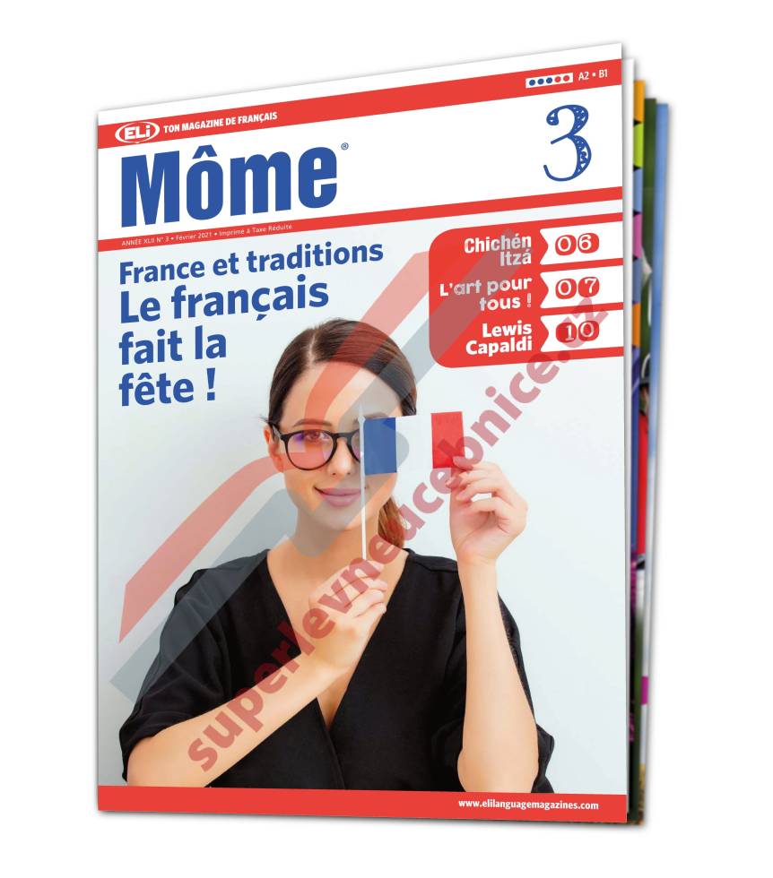 Tištěný časopis pro výuku francouzštiny Môme A2 - B1, předplatné 2021-22